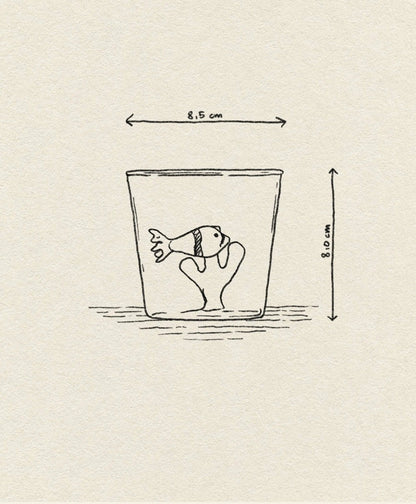 Marine Tumbler - Pink Fish & Blue Seaweed