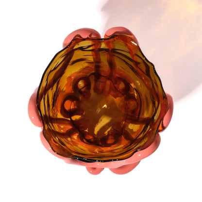 Indian Summer Vase - Clear Amber, Matt Dark Salmon