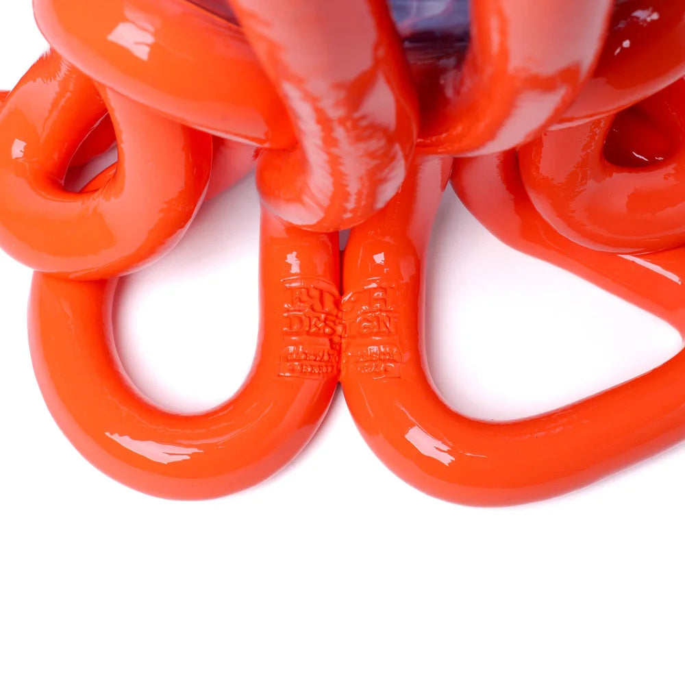 Indian Summer Vase - Clear Light Blue, Matt Pastel Orange