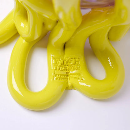 Indian Summer Vase - Clear Lilac And Matt Fluo Yellow