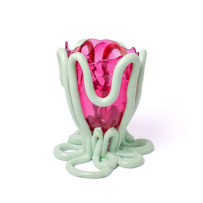 Indian Summer Vase - Clear Light Fuchsia, Matt Mint