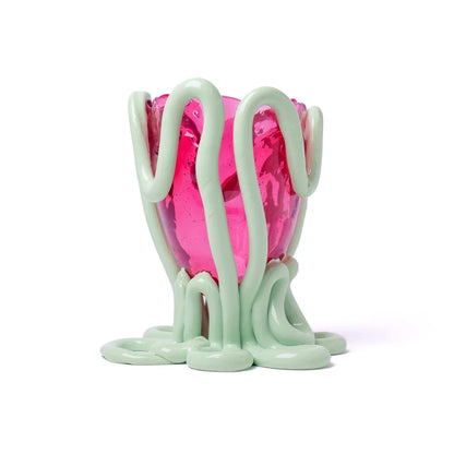 Indian Summer Vase - Clear Light Fuchsia, Matt Mint