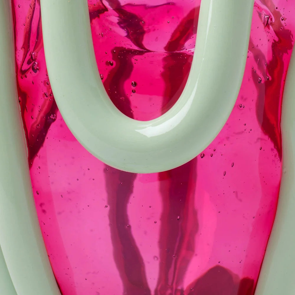 Indian Summer Vase - Clear Light Fuchsia, Matt Mint