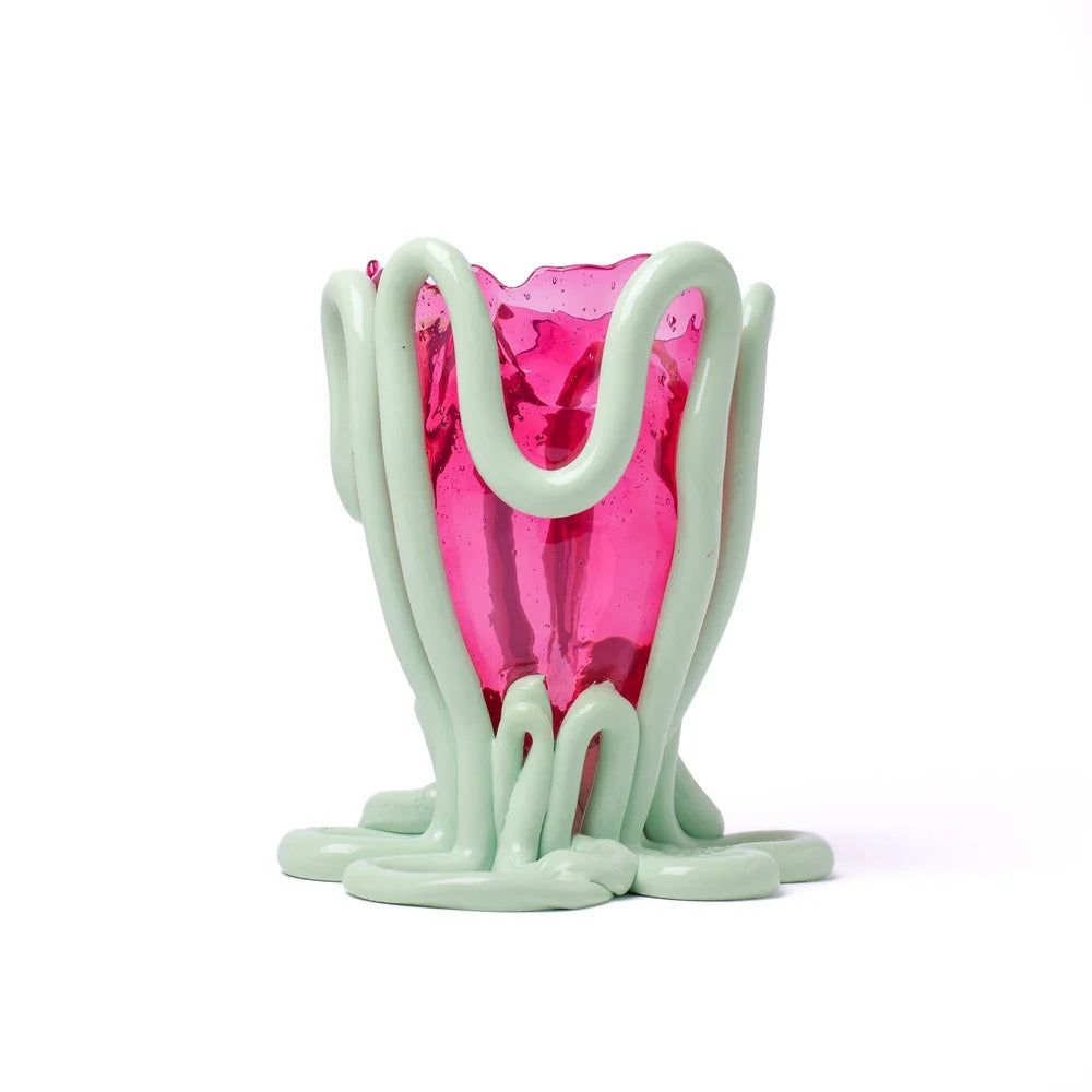 Indian Summer Vase - Clear Light Fuchsia, Matt Mint