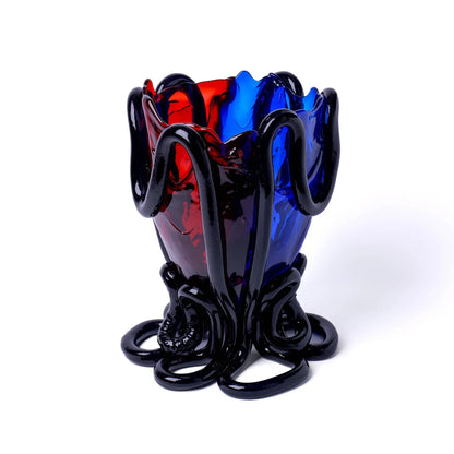 Indian Summer Vase Extra Colour - Clear Blue, Dark Ruby, Blue