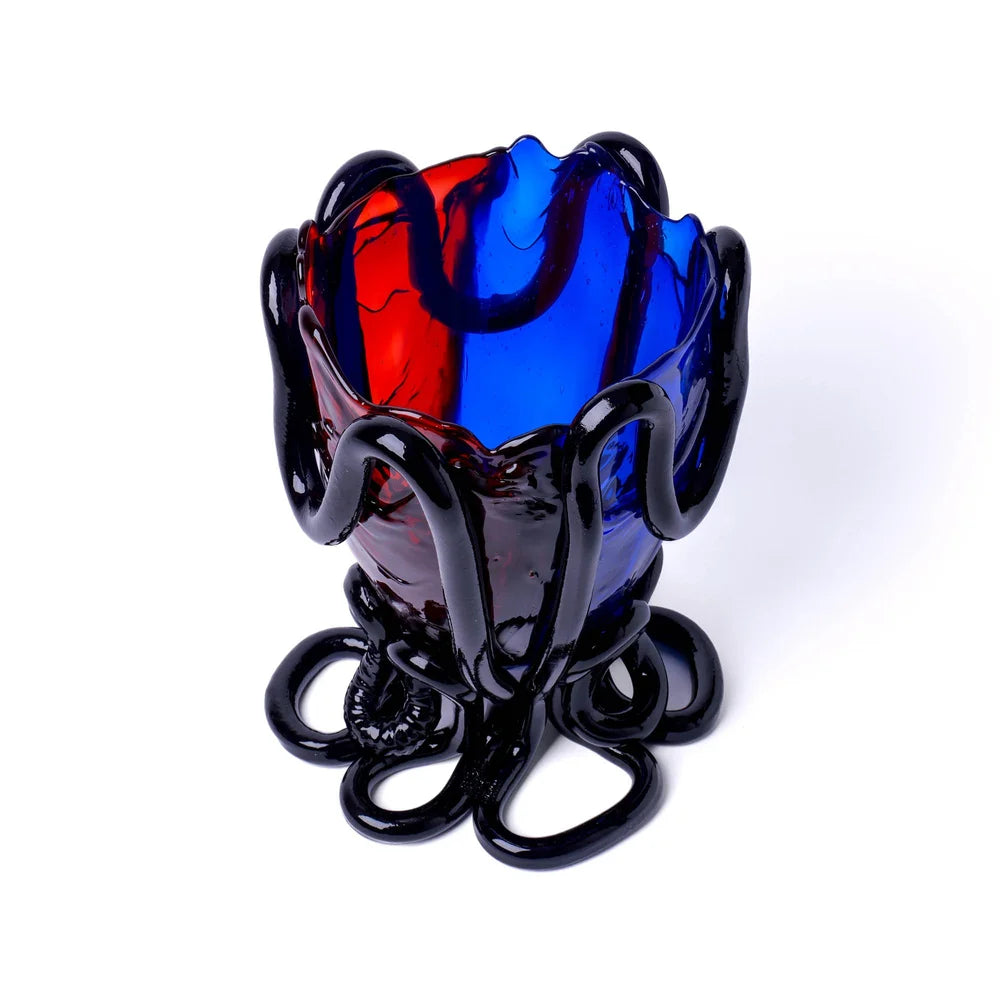 Indian Summer Vase Extra Colour - Clear Blue, Dark Ruby, Blue