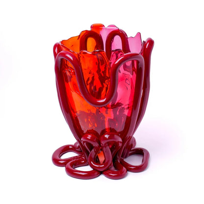 Indian Summer Vase Extra Colour - Clear Fuchsia, Orange, Matt Bordeaux