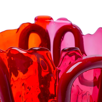 Indian Summer Vase Extra Colour - Clear Fuchsia, Orange, Matt Bordeaux