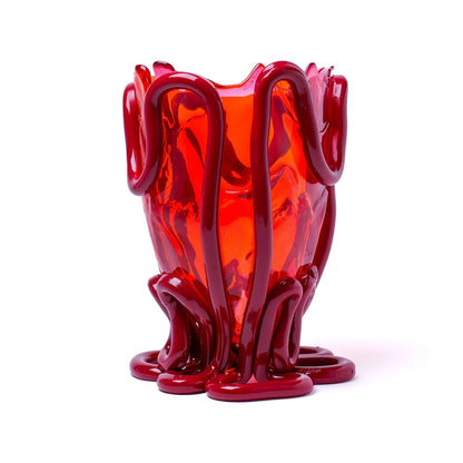 Indian Summer Vase Extra Colour - Clear Fuchsia, Orange, Matt Bordeaux