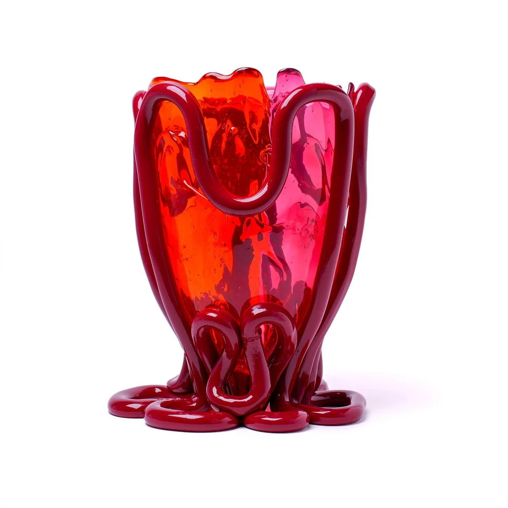 Indian Summer Vase Extra Colour - Clear Fuchsia, Orange, Matt Bordeaux