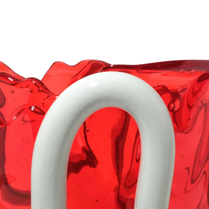 Indian Summer Vase - Clear Red And Matt Aqua