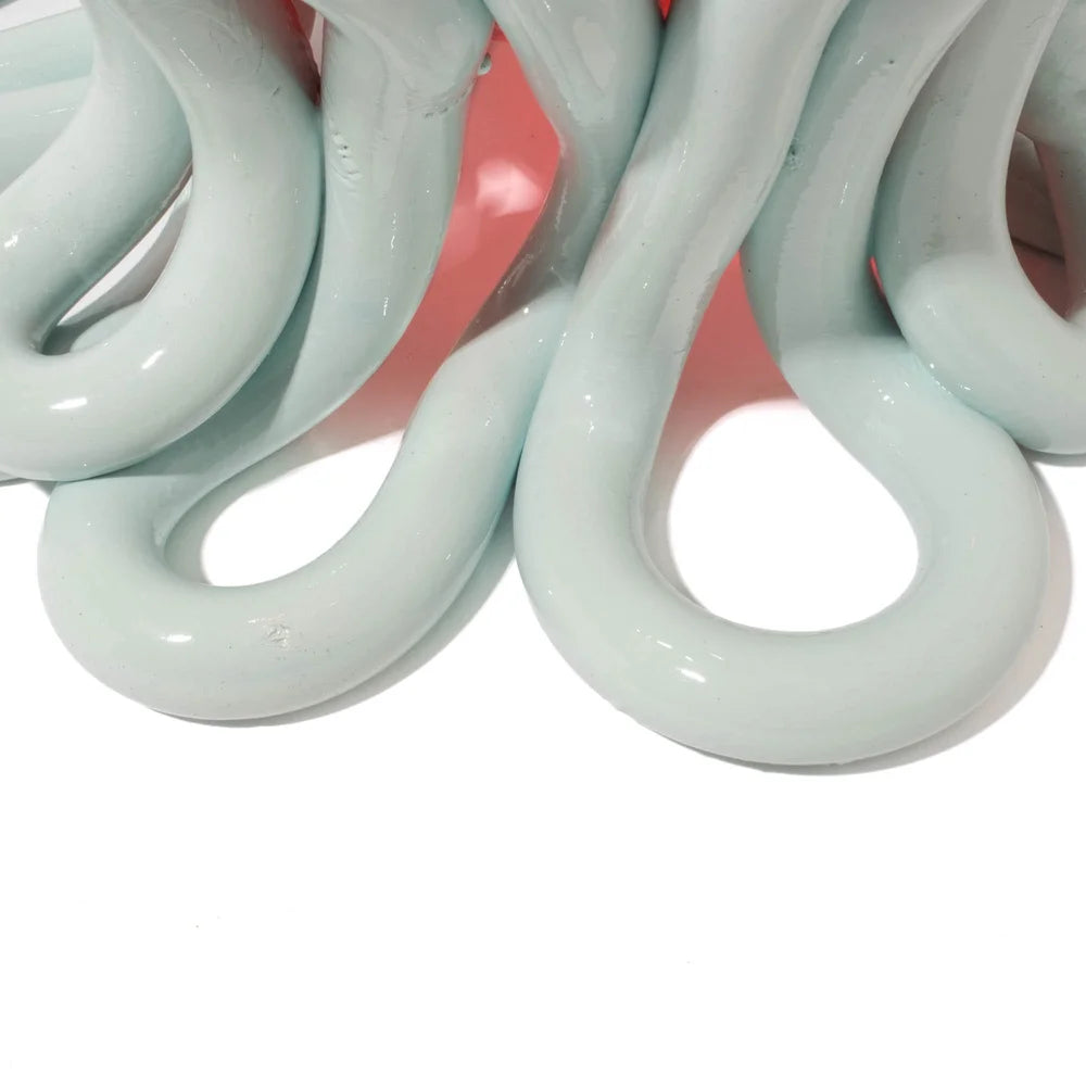 Indian Summer Vase - Clear Red And Matt Aqua