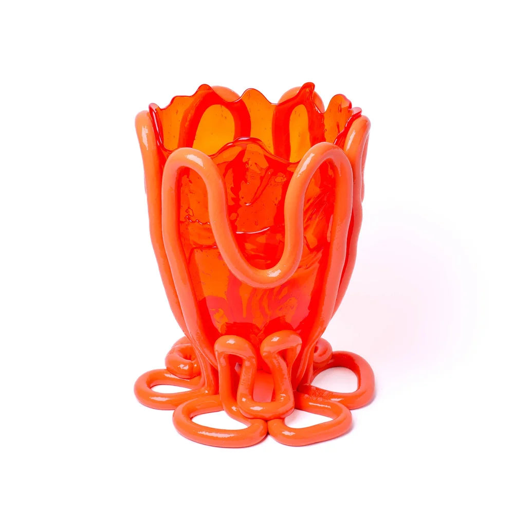 Indian Summer Vase - Clear Orange, Matt Pastel Orange