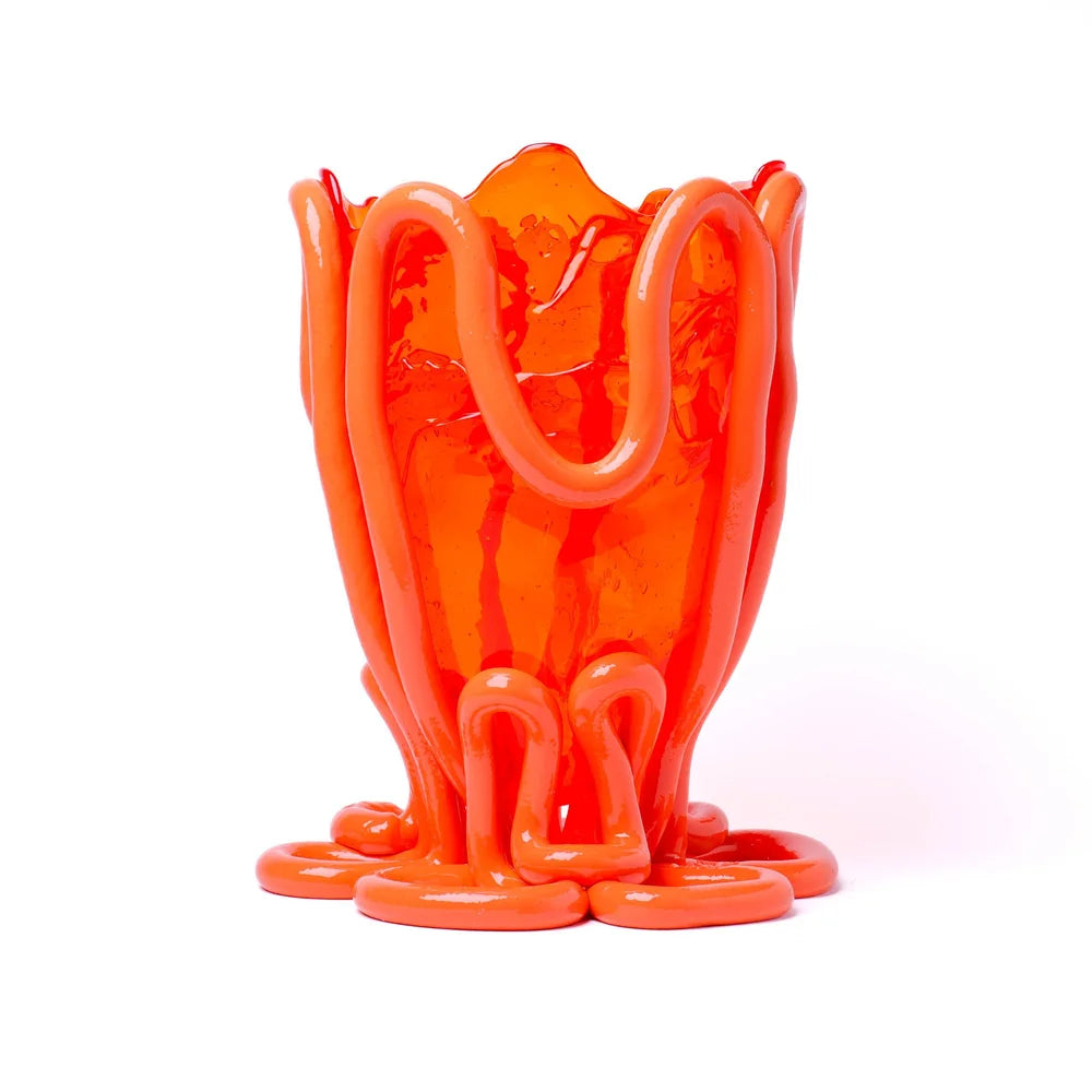 Indian Summer Vase - Clear Orange, Matt Pastel Orange