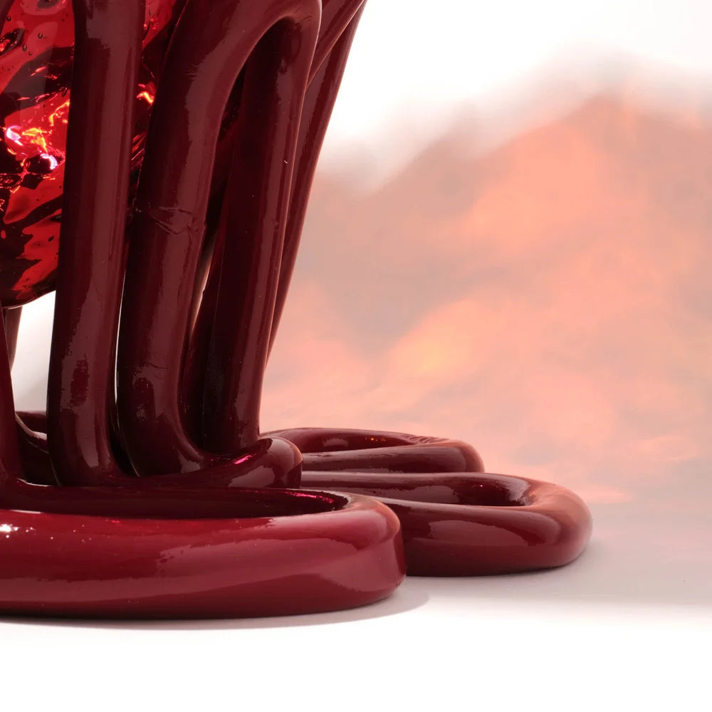 Indian Summer Vase Extra Colour - Clear Fuchsia, Orange, Matt Bordeaux