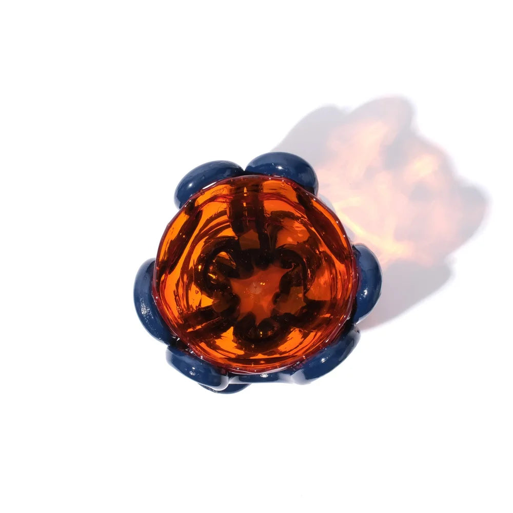 Indian Summer Vase - Clear Orange, Matt Blue