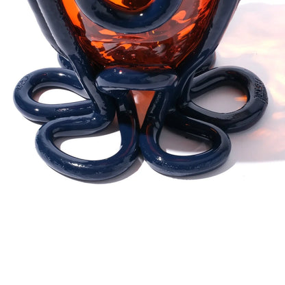 Indian Summer Vase - Clear Orange, Matt Blue