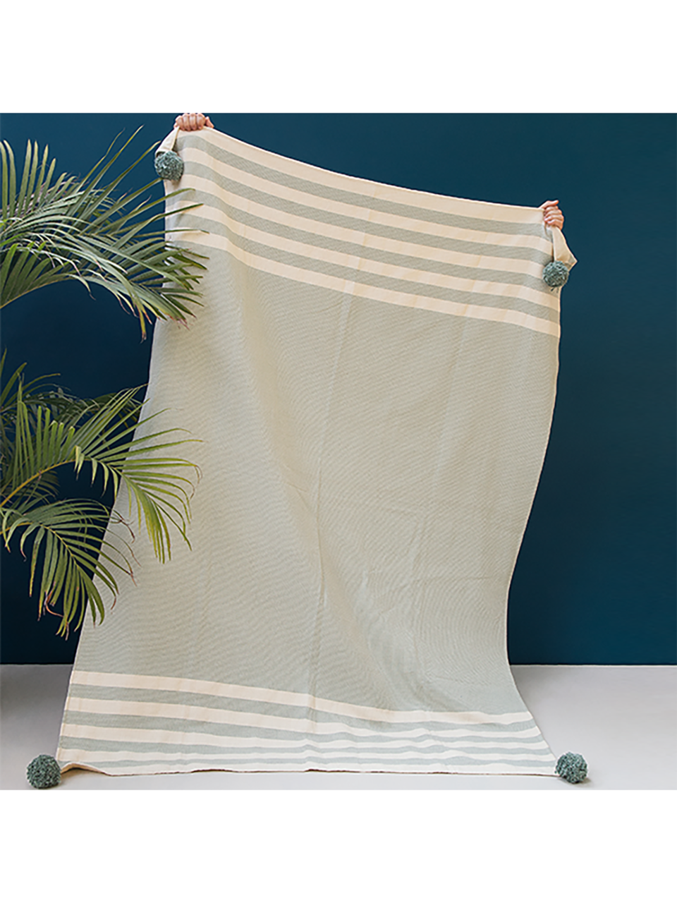 Mint Stripes Throw