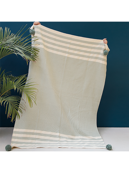 Mint Stripes Throw