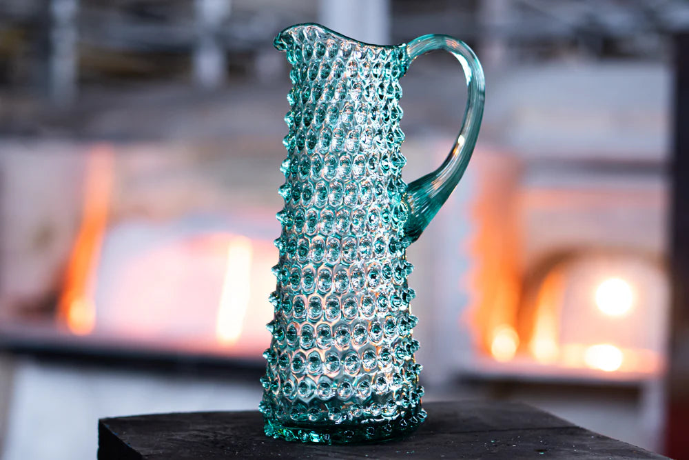 Beryl Hobnail Pitcher 1L
