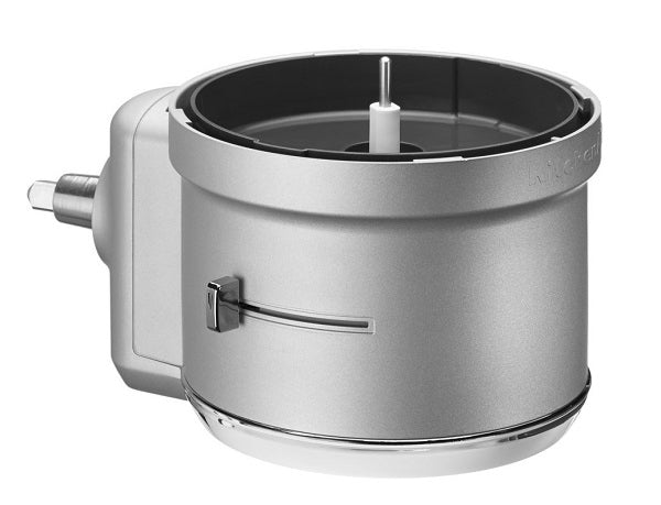KitchenAid Stainless steel attachment for a kitchen appliance on a white background