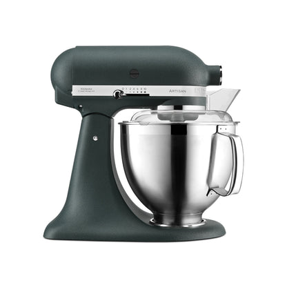 KitchenAid Green stand mixer with a silver bowl on a white background