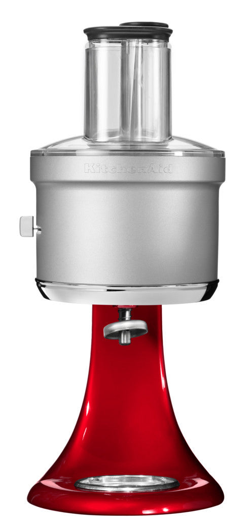 KitchenAid Red and silver juicer on a white background