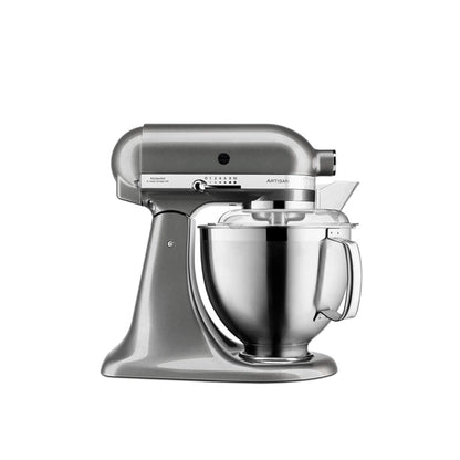KitchenAid  Silver KitchenAid stand mixer on a white background