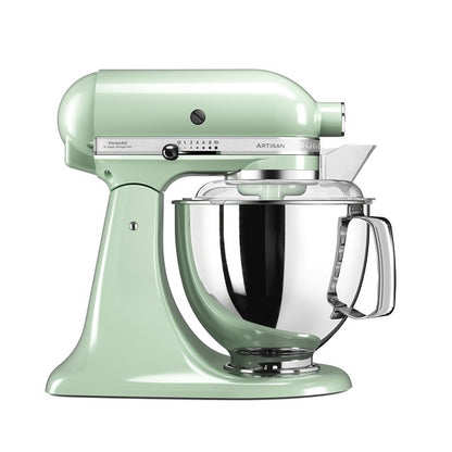 Mint green KitchenAid stand mixer on a white background