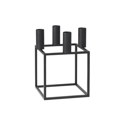 Kubus 4 Black Candle Holder, candle stand, glass candle stand