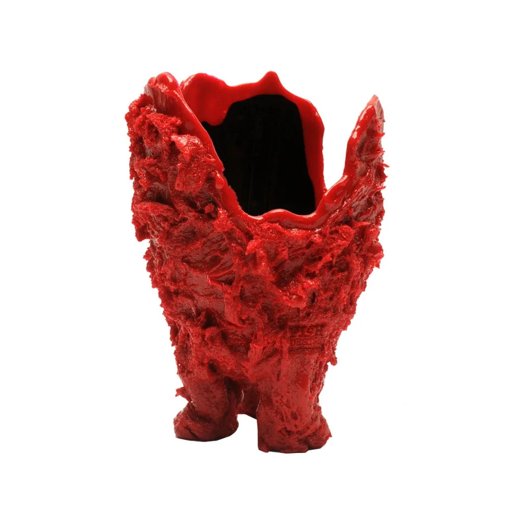 Lava Vase - Matt Red, Black