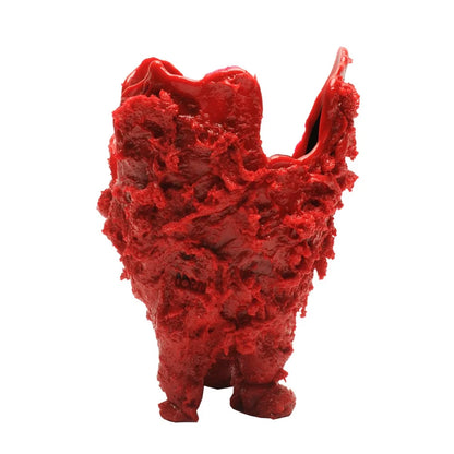 Lava Vase - Matt Red, Black