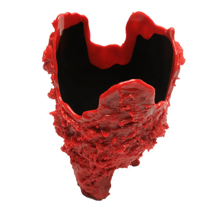 Lava Vase - Matt Red, Black