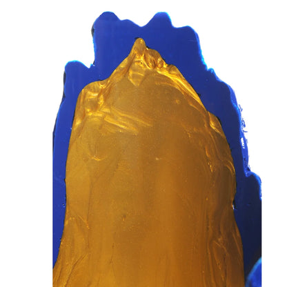 Lava Vase - Matt Blue And Gold
