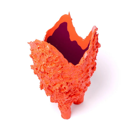 Lava Vase - Matt Pastel Orange, Cherry