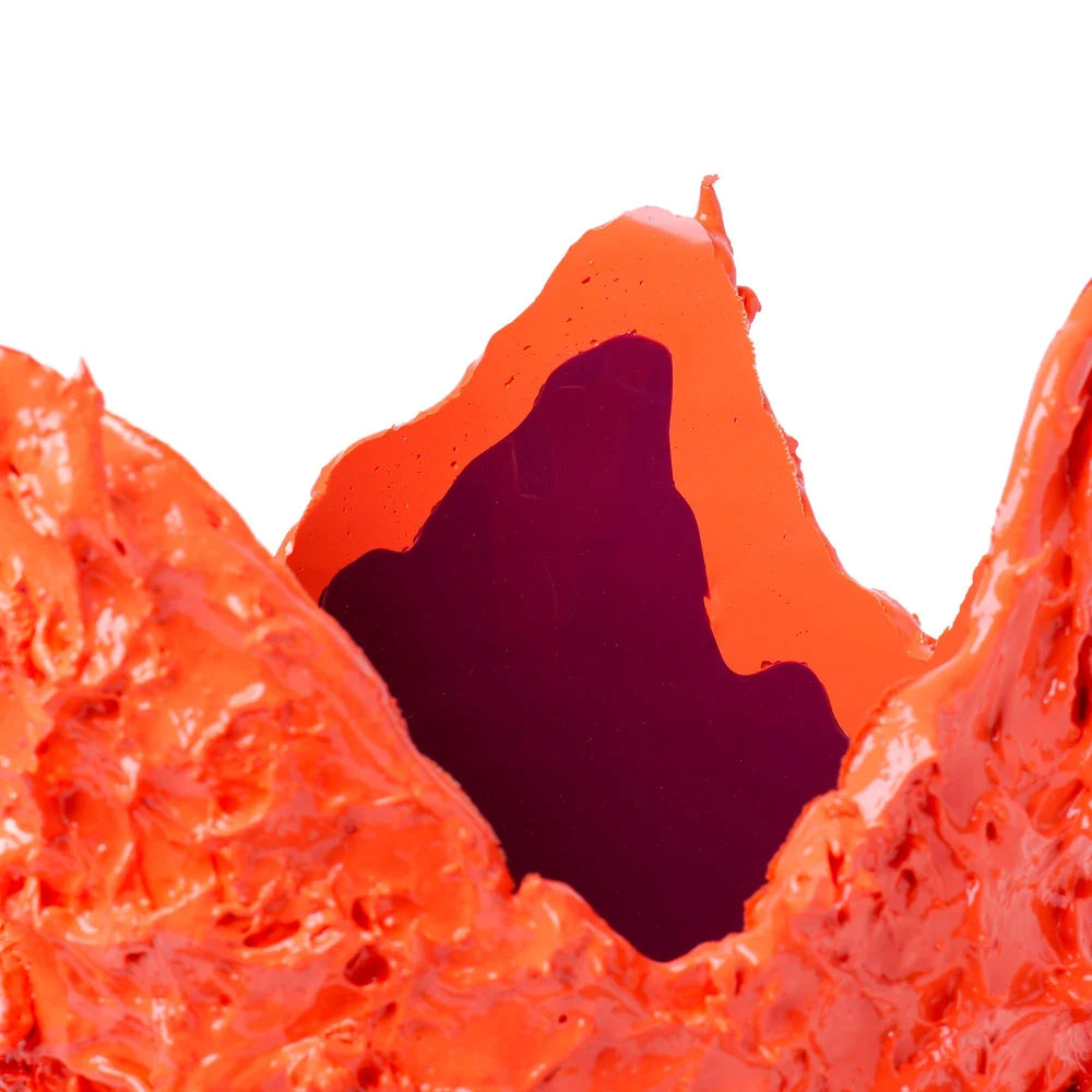 Lava Vase - Matt Pastel Orange, Cherry