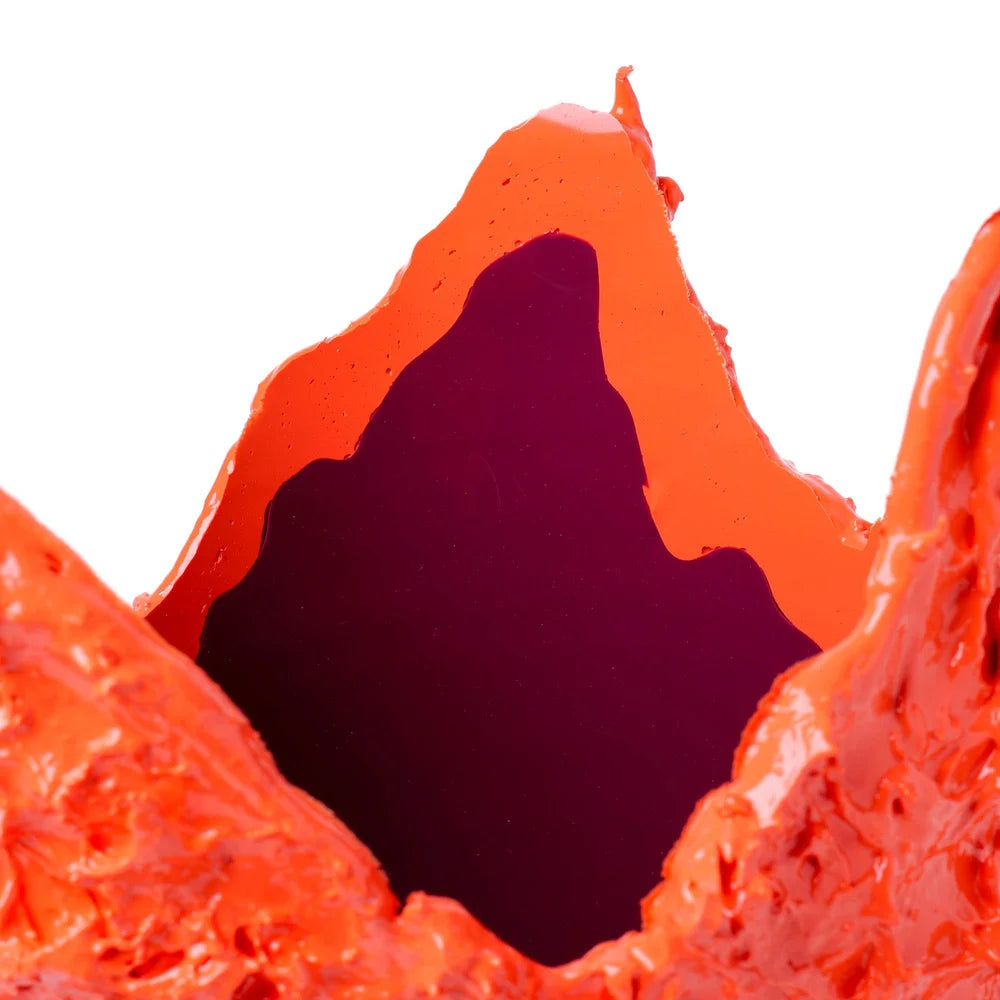 Lava Vase - Matt Pastel Orange, Cherry