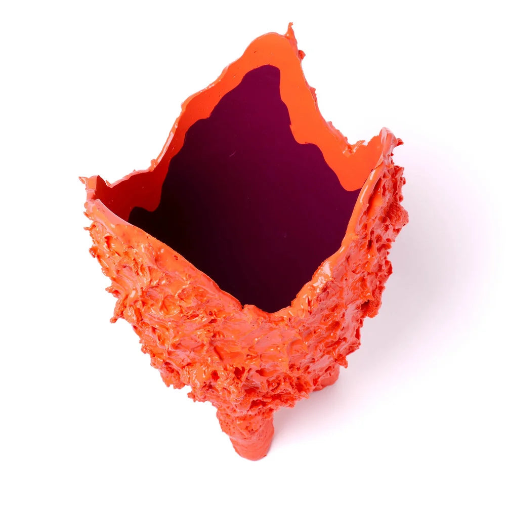Lava Vase - Matt Pastel Orange, Cherry