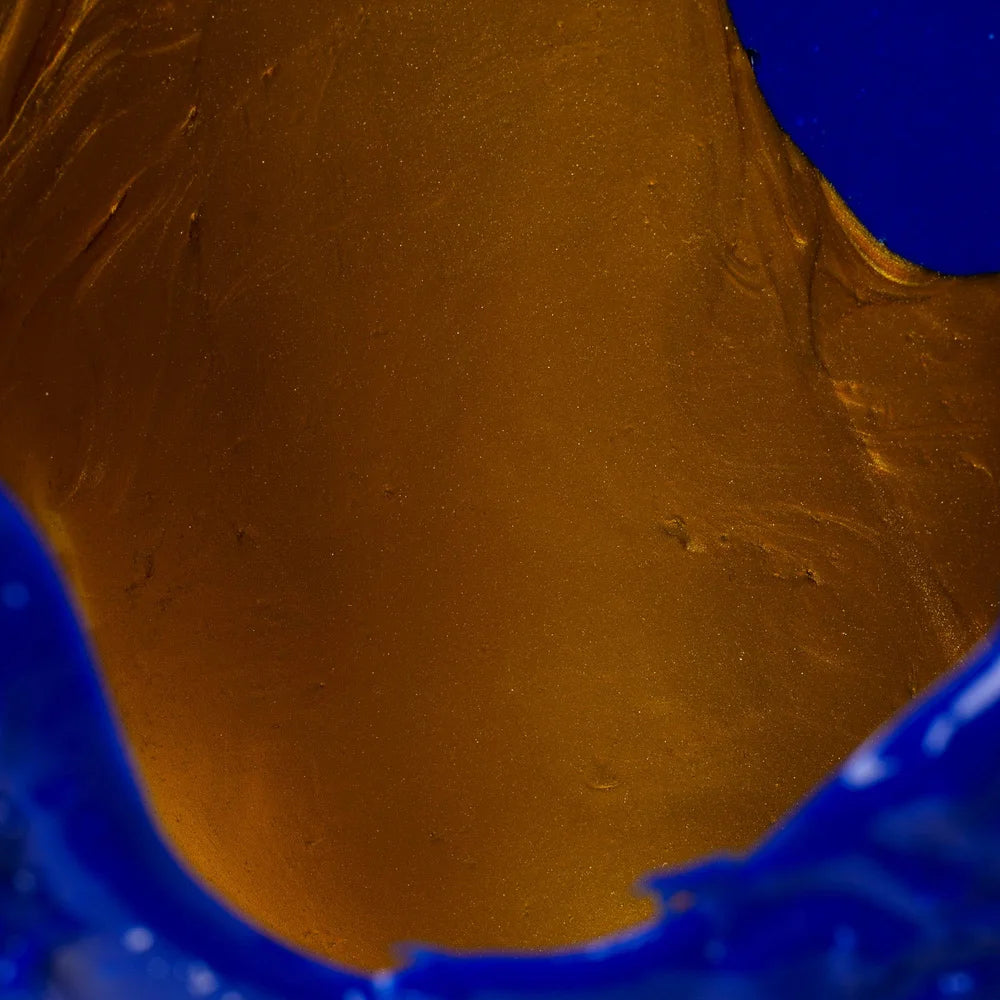 Lava Vase - Matt Blue And Gold