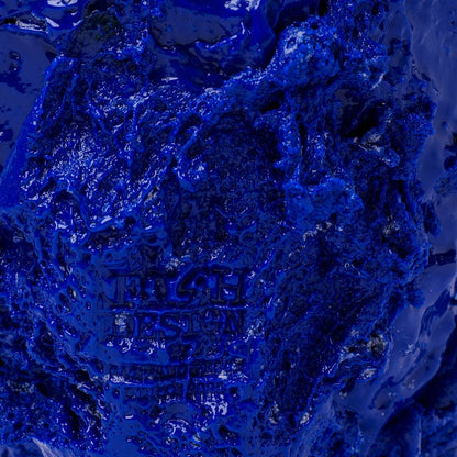 Lava Vase - Matt Blue And Gold