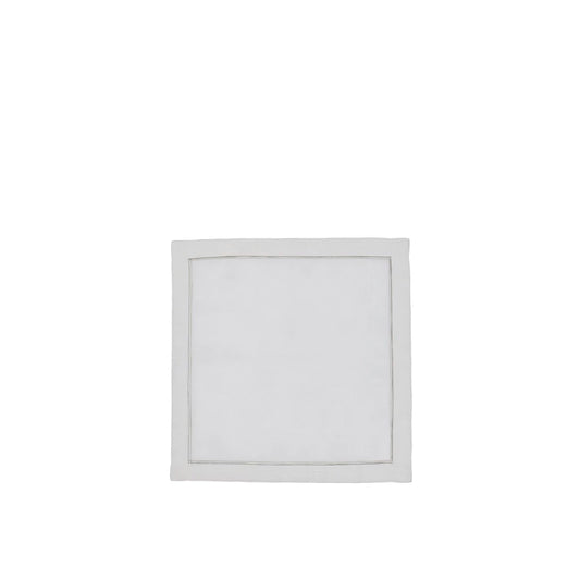Lusso Dinner Napkin Set of 4-White square frame on a white background