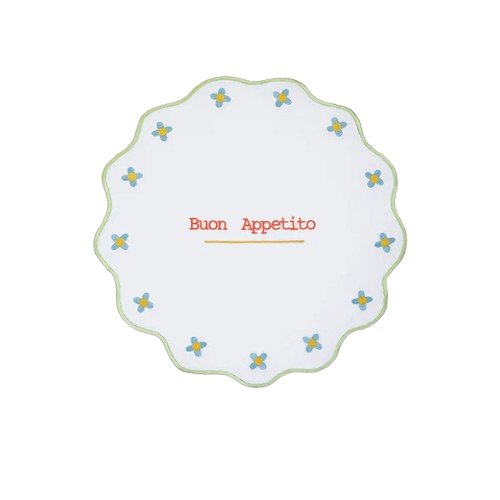 Mamma Mia Embroidered Placemat Rim
