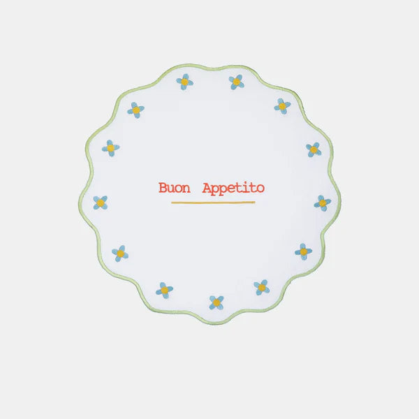 Mamma Mia Embroidered Placemat Rim
