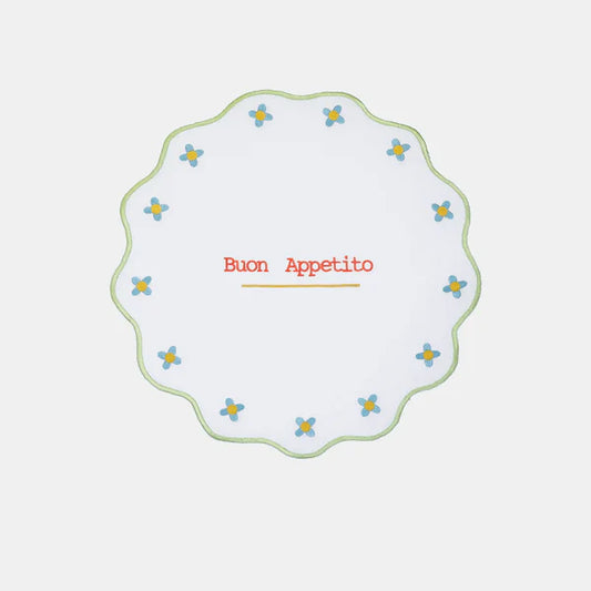Mamma Mia Embroidered Placemat Rim