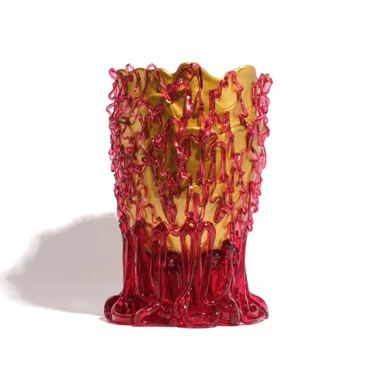 Medusa Vase - Gold, Clear Fuchsia