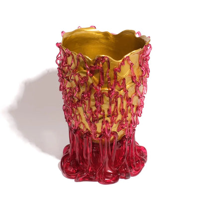 Medusa Vase - Gold, Clear Fuchsia