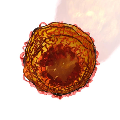 Medusa Vase - Clear Amber, Matt Dark Salmon