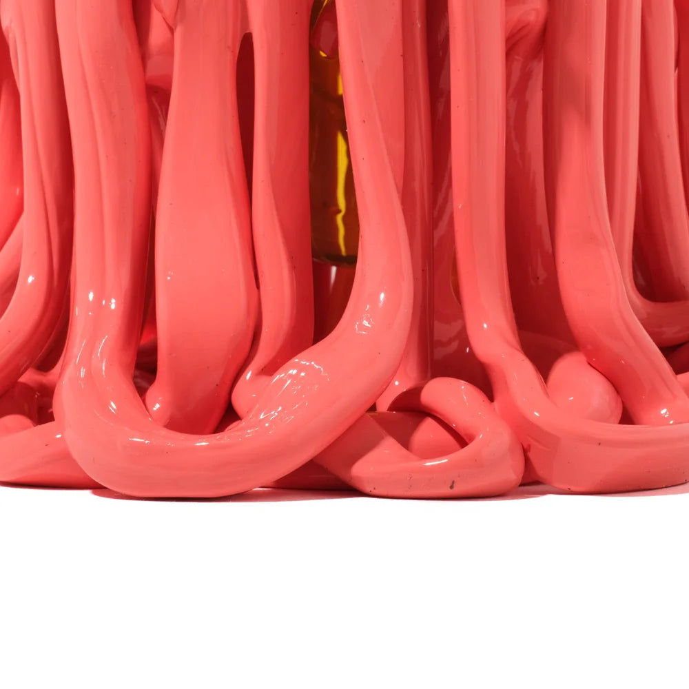 Medusa Vase - Clear Amber, Matt Dark Salmon