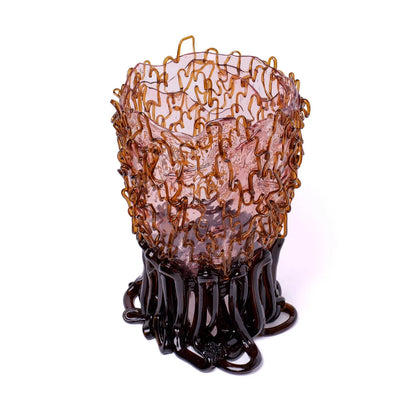 Medusa Vase - Clear Pink And Clear Brown