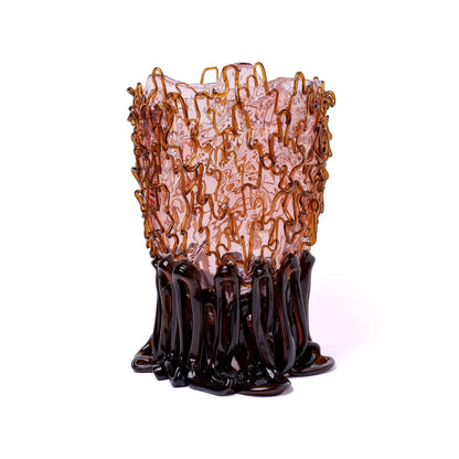 Medusa Vase - Clear Pink And Clear Brown